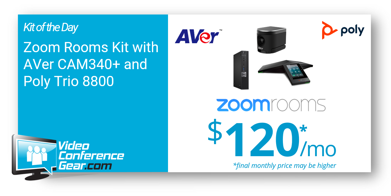 Featured Zoom Rooms Kit of the Day - the AVer CAM340+ and Poly Trio 8800 - the search is over for your huddle room solution