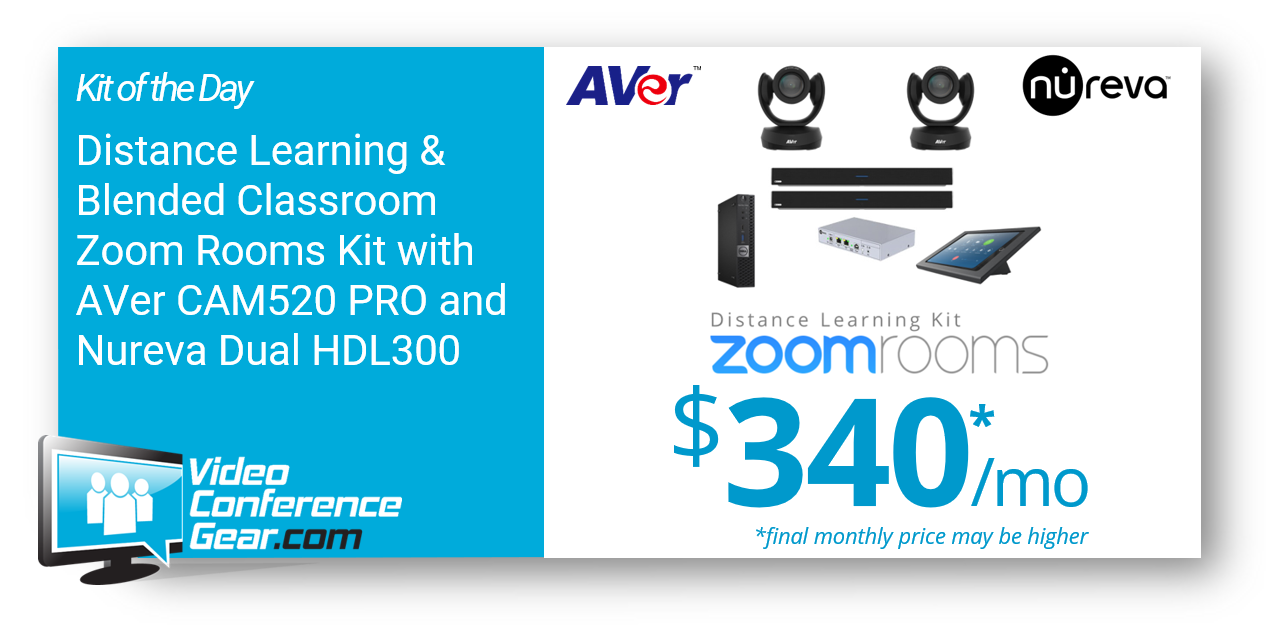 Featured Kit of the Day Distance Learning Zoom Rooms Kit featuring Dual AVer CAM520 PRO Cameras and Nureva Dual HDL300 the Ultimate Blended Classroom Experience