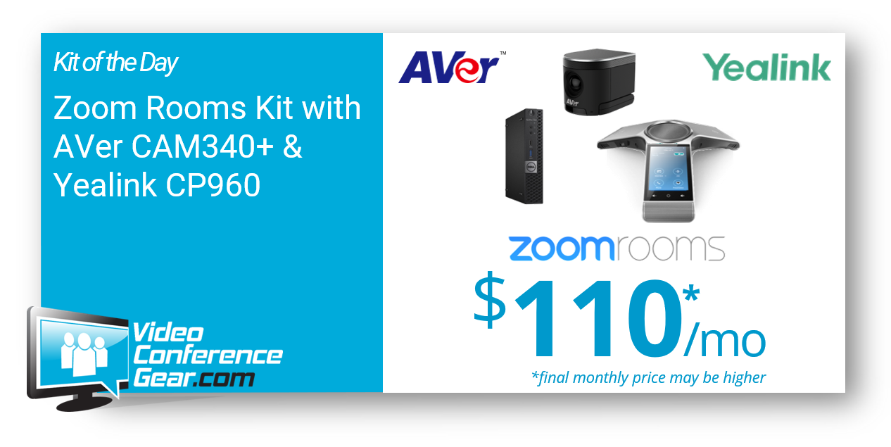 Zoom Rooms Kit of the Day featuring the AVer CAM340+ with the Yealink CP960 Tabletop Audio and Console
